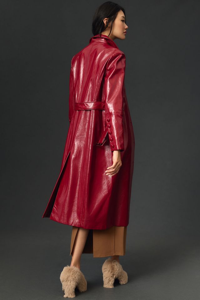 Avec Les Filles Ruby Patent-Leather Trench Coat #3