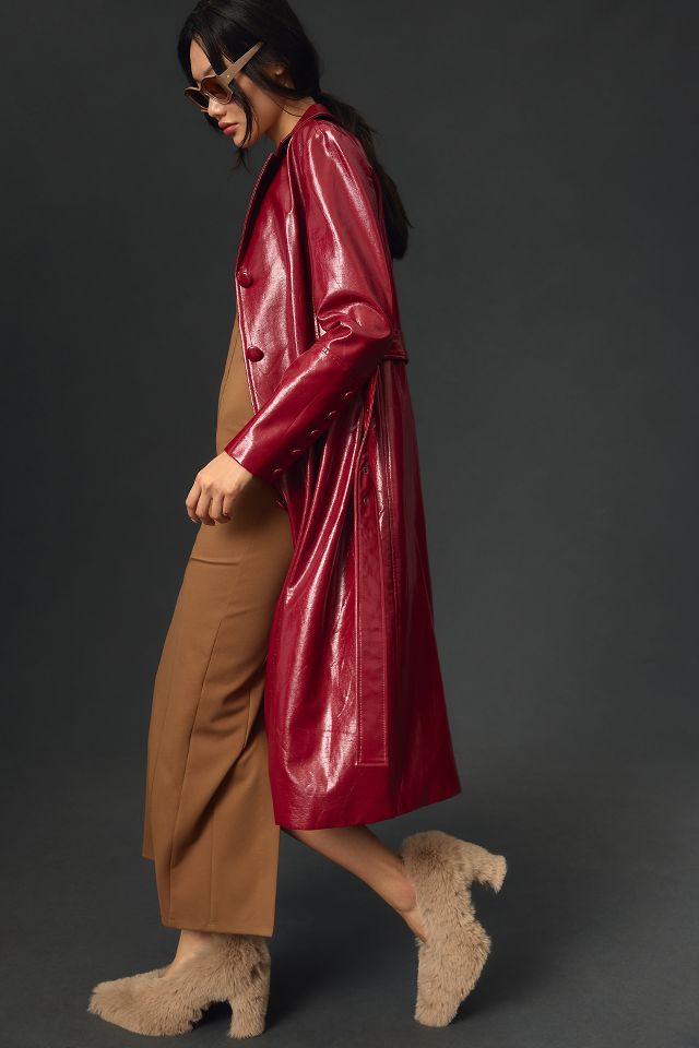 Avec Les Filles Ruby Patent-Leather Trench Coat #4