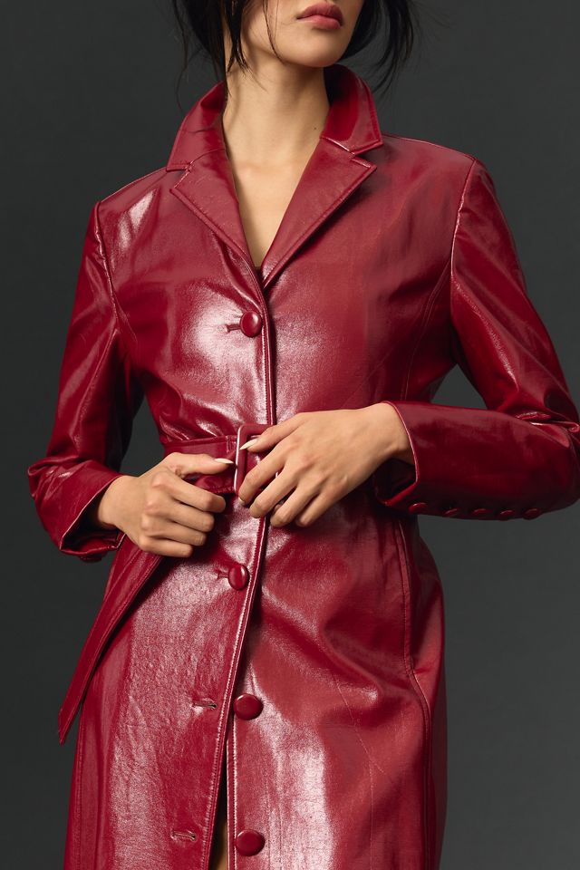 Avec Les Filles Ruby Patent-Leather Trench Coat #5