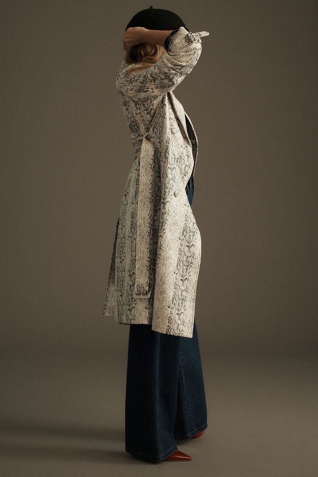Avec Les Filles Snake-Print Trench Coat #2