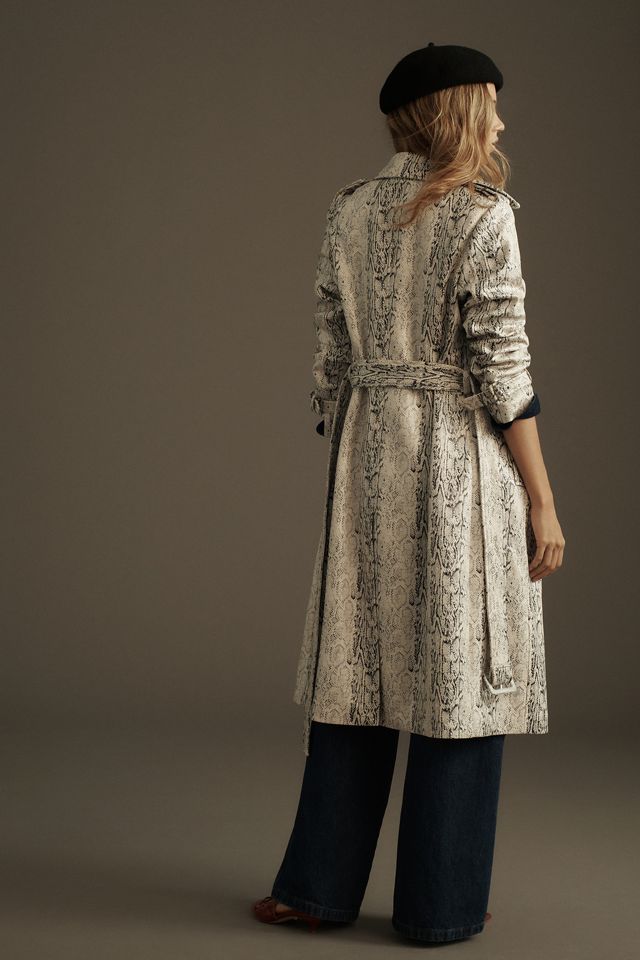 Avec Les Filles Snake-Print Trench Coat #3