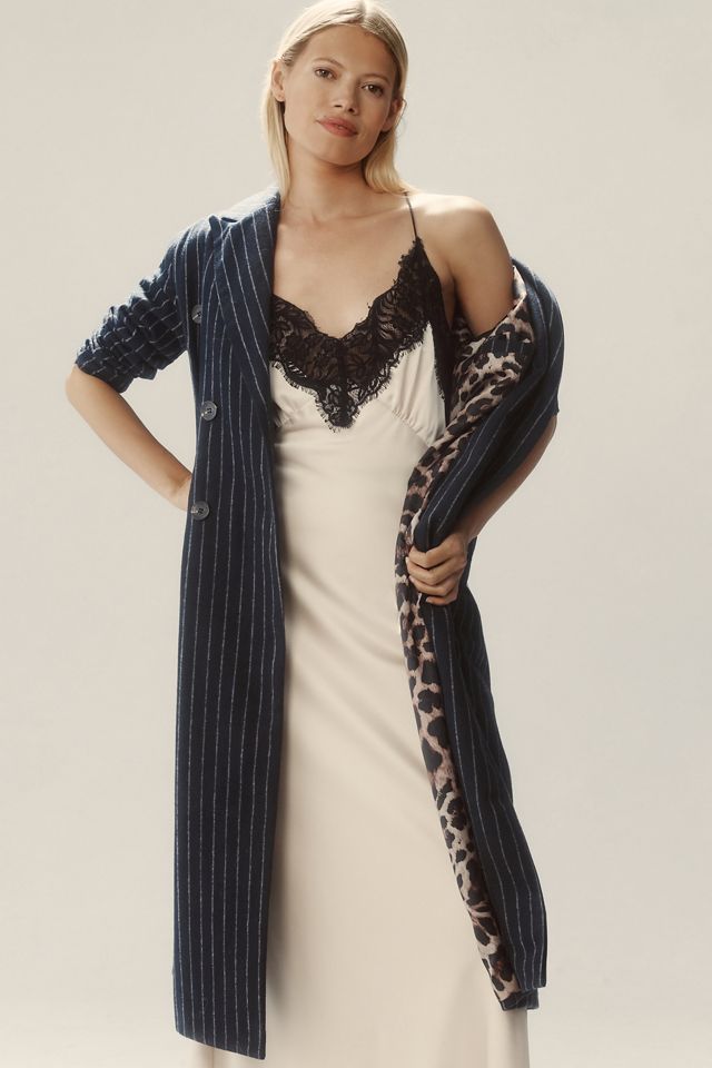 Avec Les Filles Pinstripe Trench Coat #4