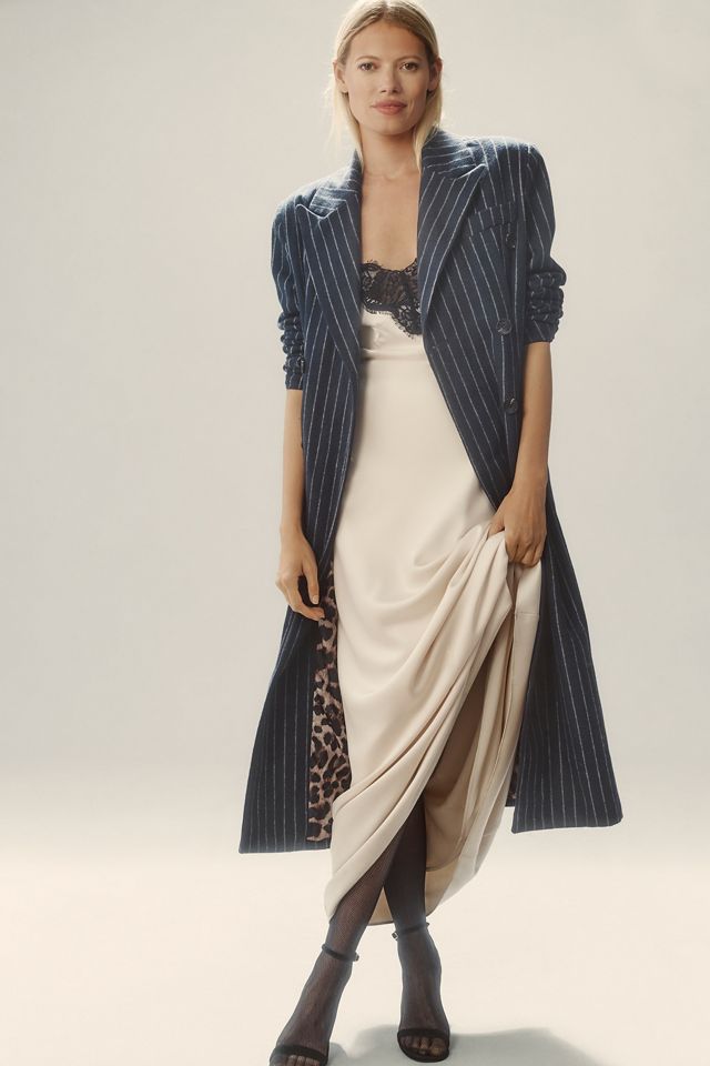 Avec Les Filles Pinstripe Trench Coat #2