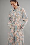 Avec Les Filles Printed Denim Trench Coat