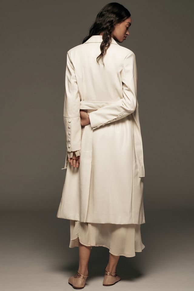 Avec Les Filles Faux Leather Belted Long Coat #2