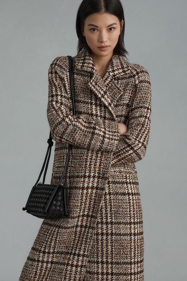 Avec Les Filles Notch-Lapel Plaid Raglan-Seam Coat  #3