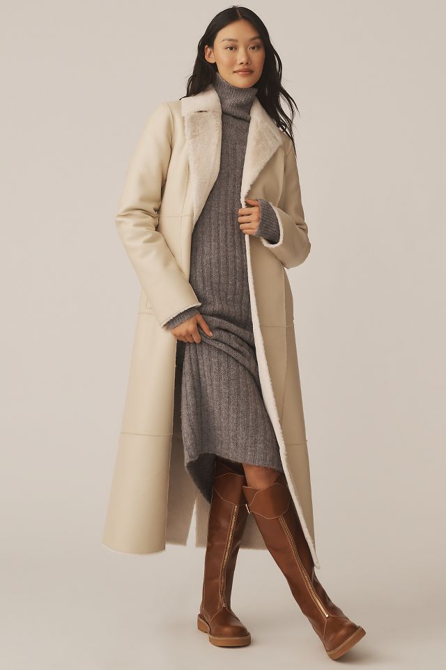 New Anthropologie Sherpa Swan store Coat FRNCH