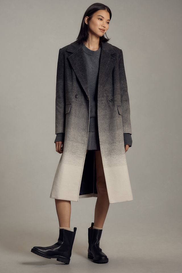 Avec Les Filles Ombre Wool Blend Coat