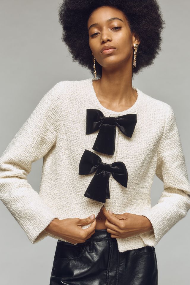 Avec Les Filles Bow Tweed Lady Jacket | Anthropologie