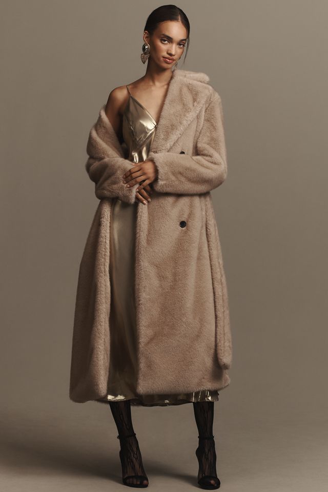 Avec Les Filles Double-Breasted Faux-Fur Coat #1