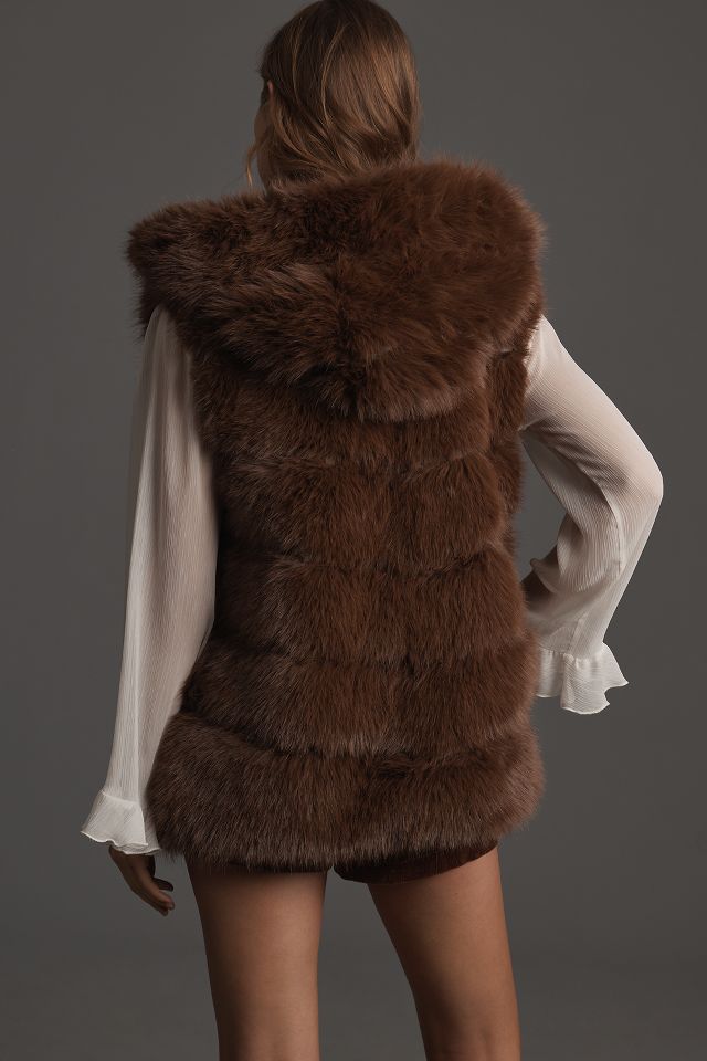 Anthropologie faux fur vest hot sale