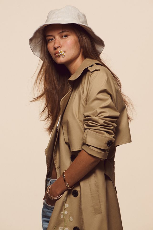 Avec Les Filles Wildflower Embroidered Trench Coat #3