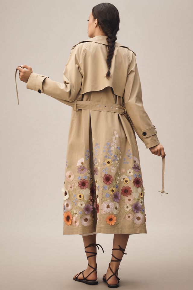 Avec Les Filles Wildflower Embroidered Trench Coat #1
