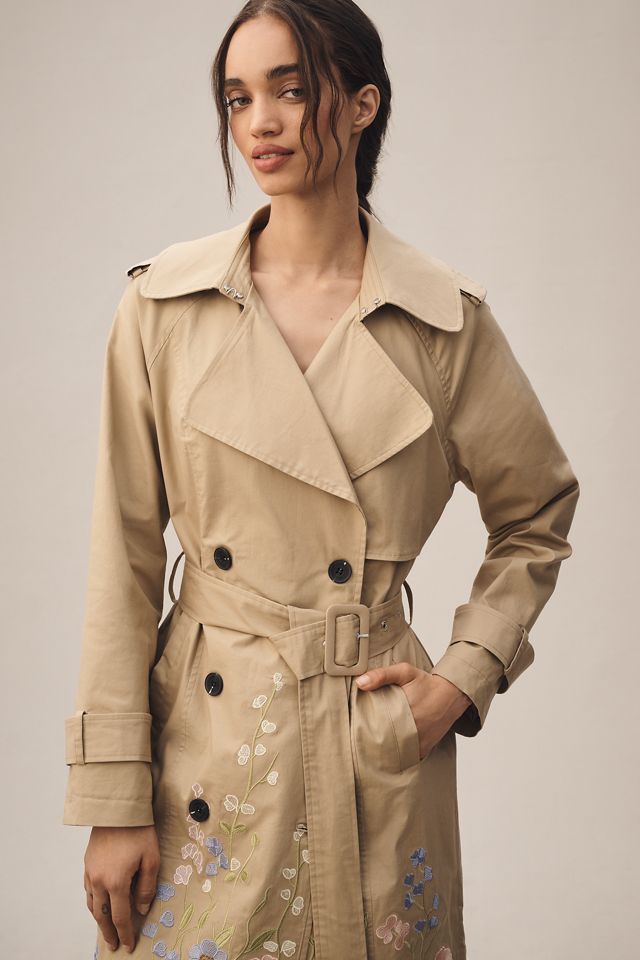Avec Les Filles Wildflower Embroidered Trench Coat #2