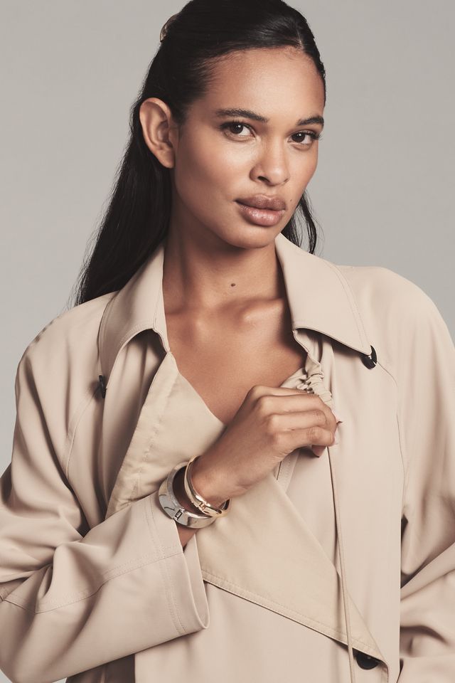 Avec Les Filles Draped Double-Breasted Trench Coat #2