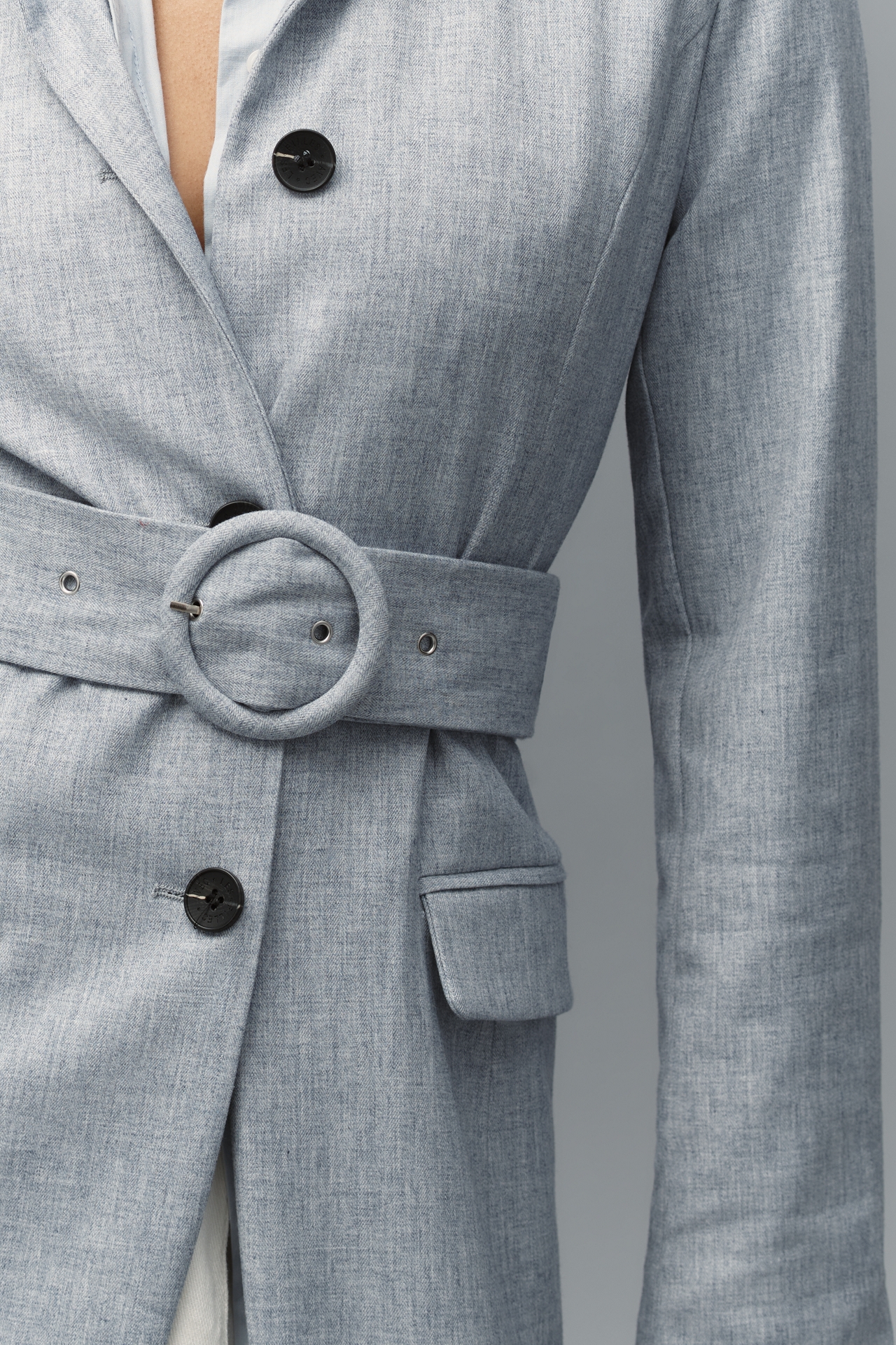 Avec Les Filles Cutaway Belted Maxi Trench Coat