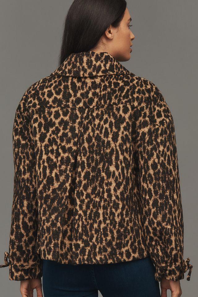 Avec Les Filles Bow-Sleeve Leopard Jacket #1
