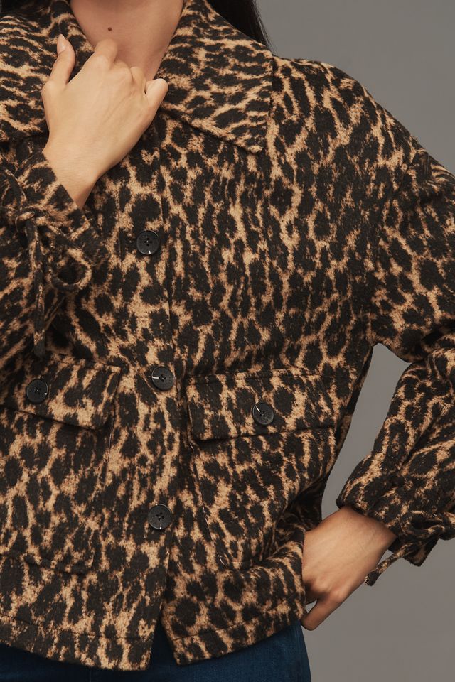 Avec Les Filles Bow-Sleeve Leopard Jacket #2