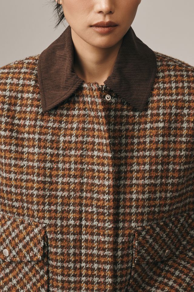 Avec Les Filles Oversized Plaid Bomber Jacket #1
