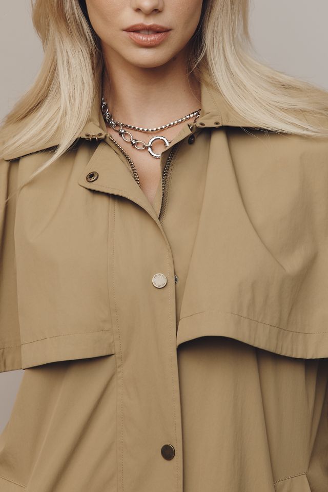 Avec Les Filles Mid-Length Cape Raincoat #1