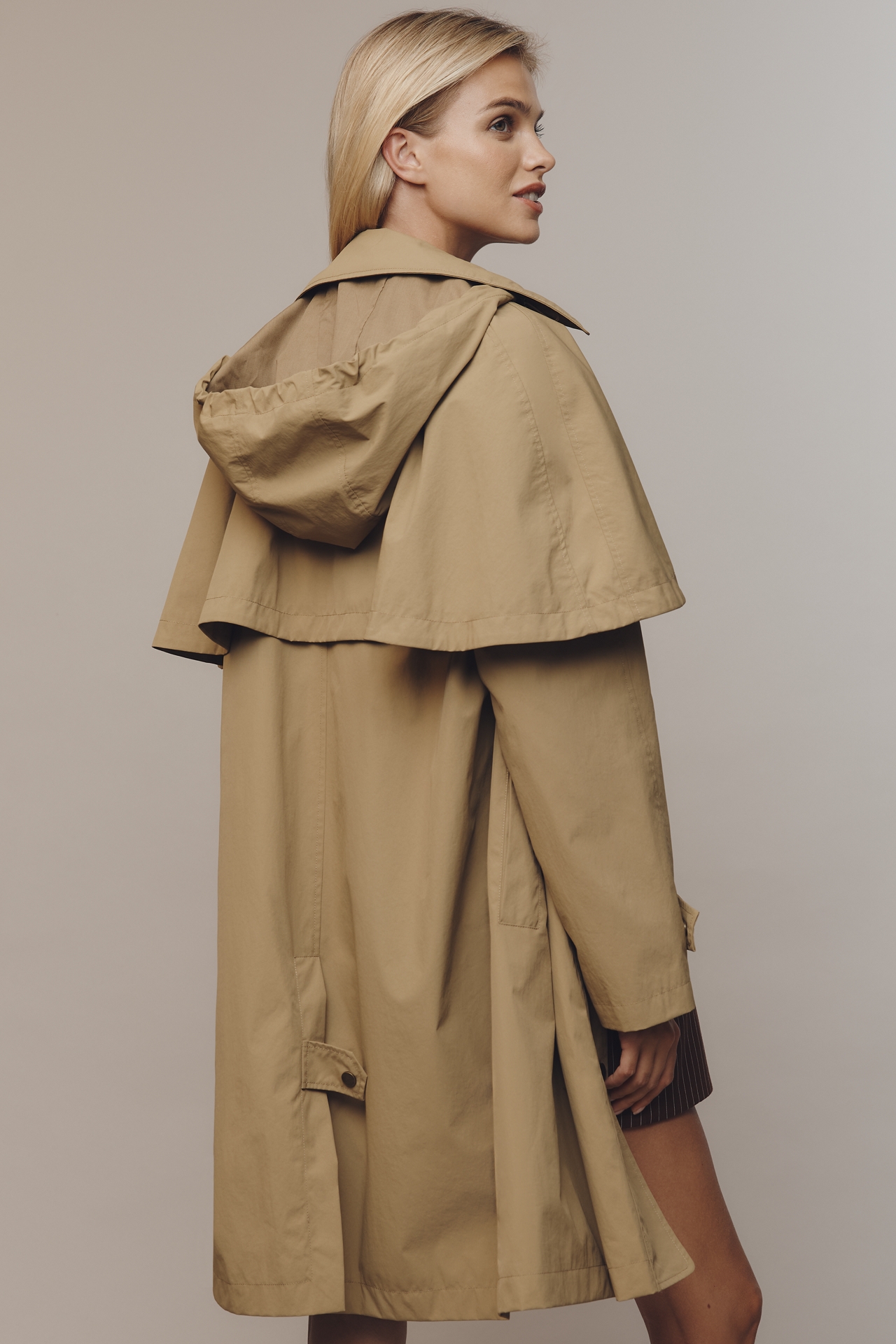 Avec Les Filles Mid-Length Cape Raincoat