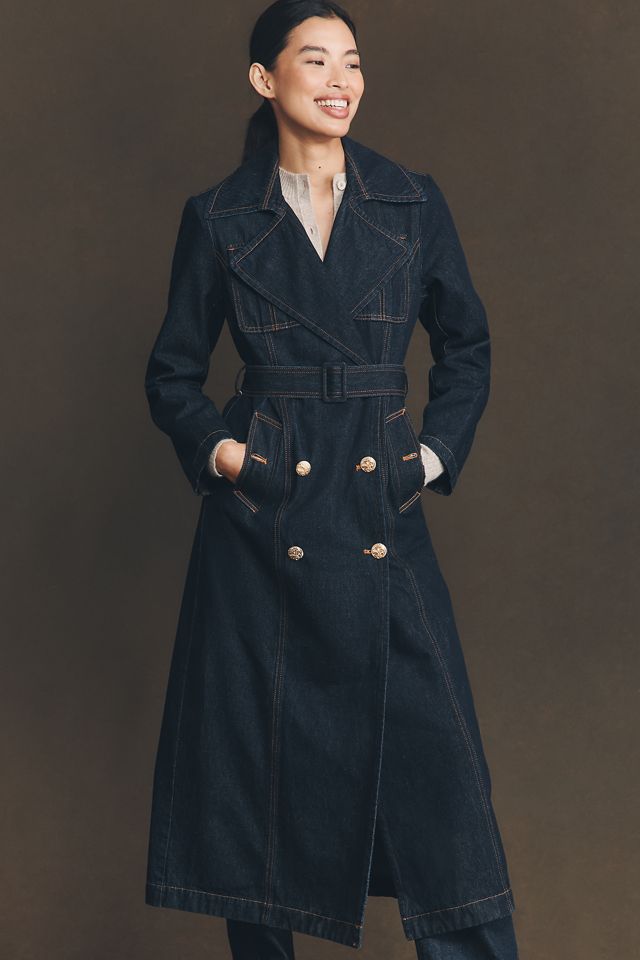 Avec Les Filles Belted Utility Denim Trench Coat #3