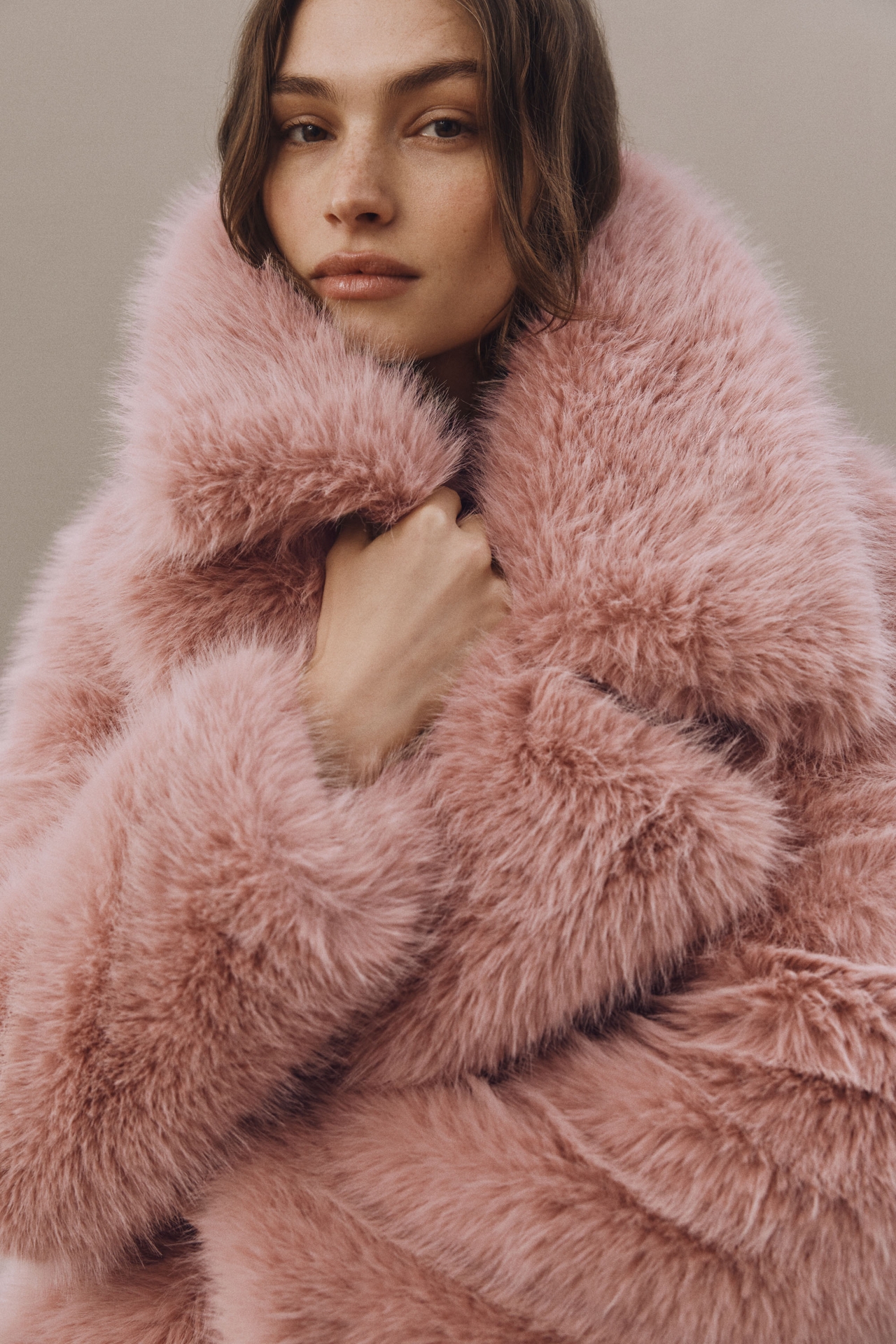 Avec Les Filles Faux Fur Long Coat