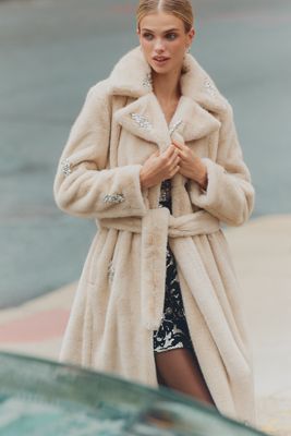Avec Les Filles Faux-Fur Zebra Cropped Coat | Anthropologie