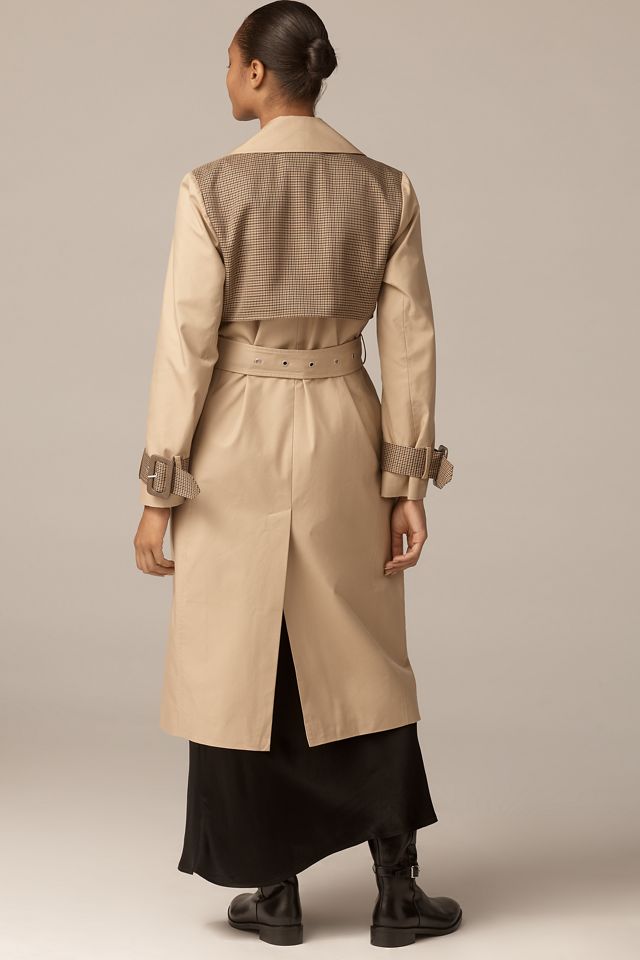 Avec Les Filles Plaid Belted Trench Coat #1