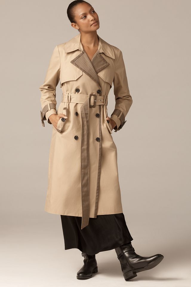 Avec Les Filles Plaid Belted Trench Coat #2
