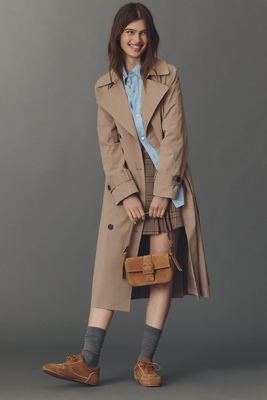Avec Les Filles Oversized Belted Trench Coat Jacket In Neutral