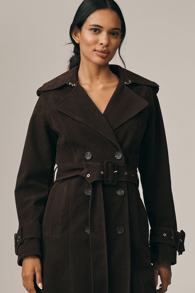 Avec Les Filles Faux-Suede Trench Coat #1