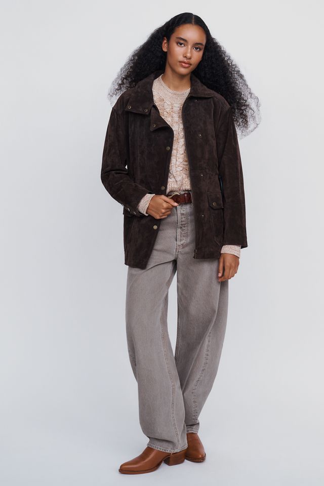 Avec Les Filles Suede Funnel-Neck Jacket #1