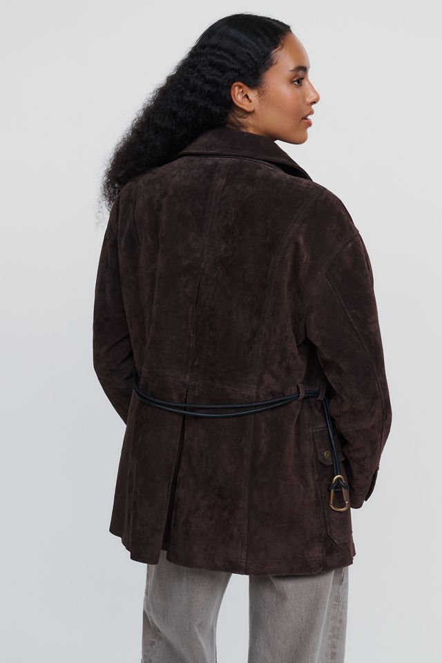 Avec Les Filles Suede Funnel-Neck Jacket #3