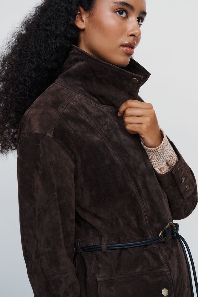 Avec Les Filles Suede Funnel-Neck Jacket #4
