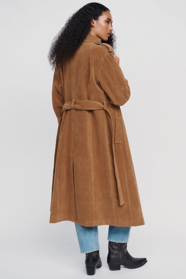 Avec Les Filles Suede Funnel-Neck Long Coat #6