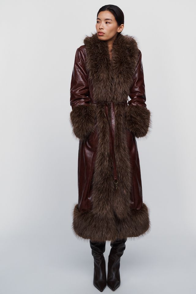 Avec Les Filles Faux Fur Trimmed Coat #1