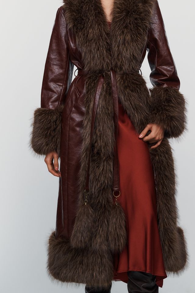 Avec Les Filles Faux Fur Trimmed Coat #2