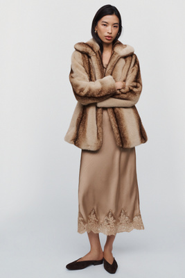 Avec Les Filles Short Faux Fur Coat by Anthropologie
