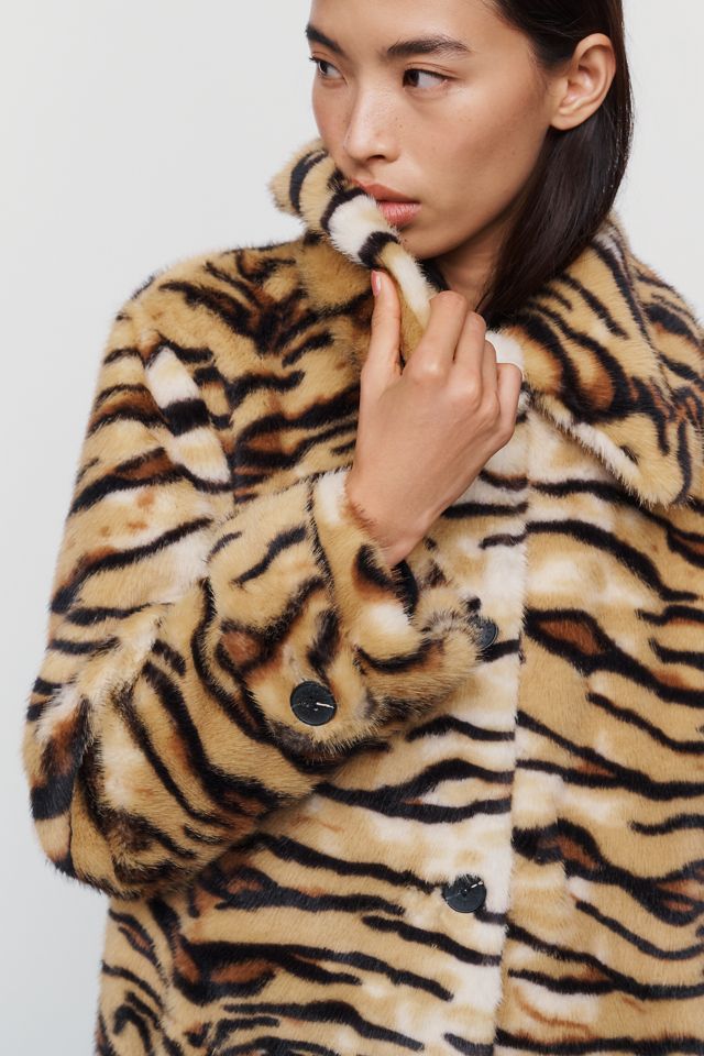 Avec Les Filles Animal Print Faux Fur Coat #1