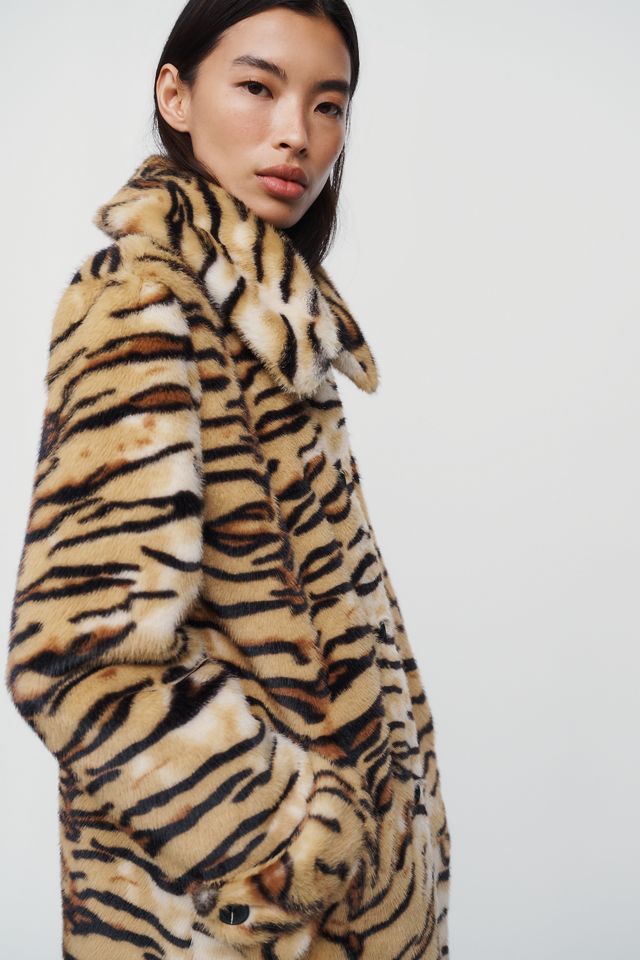 Avec Les Filles Animal Print Faux Fur Coat #4