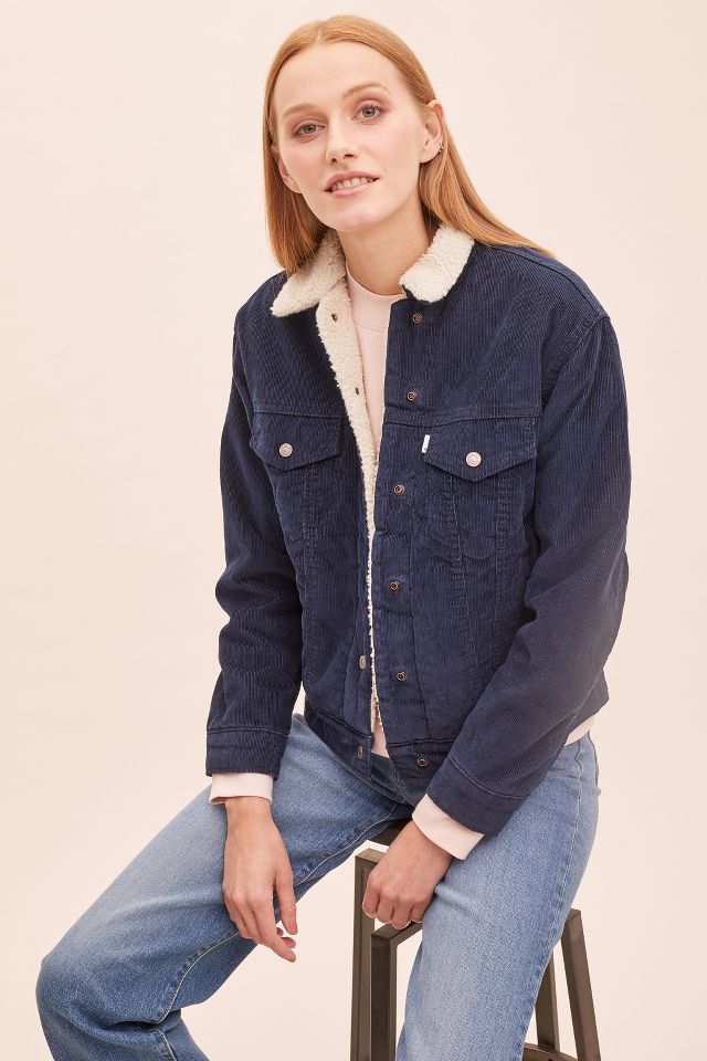 Levi's sherpa lined corduroy trucker best sale jacket