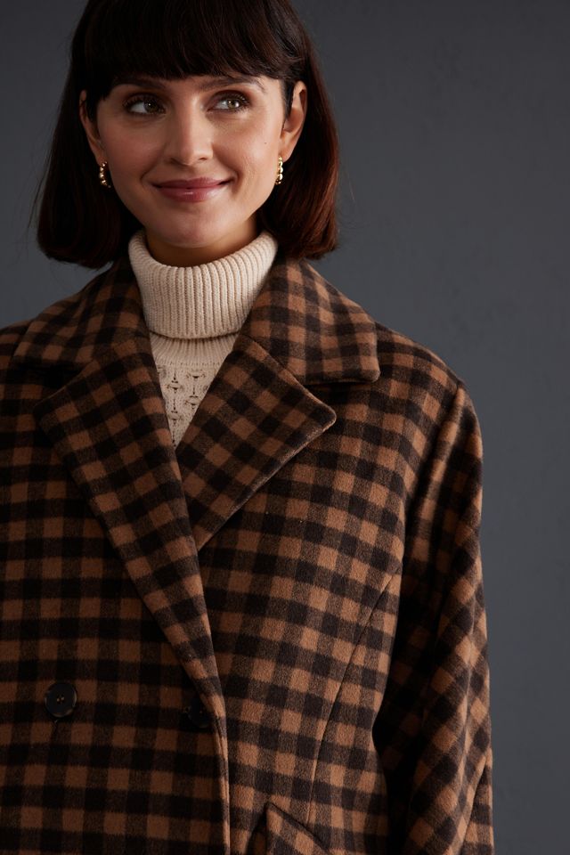 Selected Femme Check Wool Coat #2