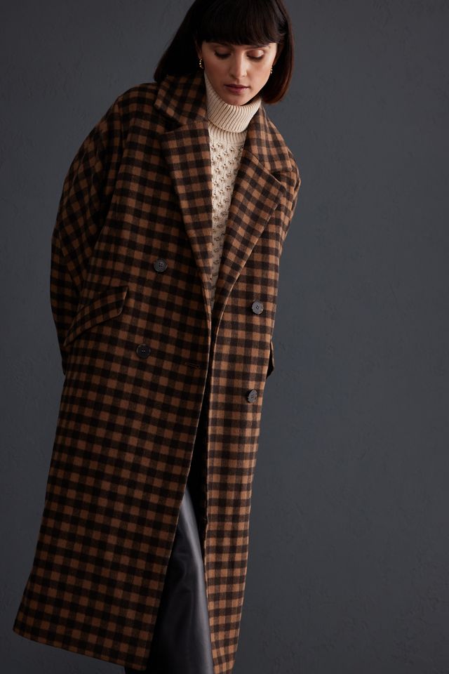 Selected Femme Check Wool Coat #3