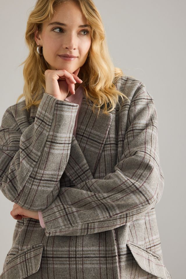 Manteau à carreaux en mélange de laine Selected Harper #4