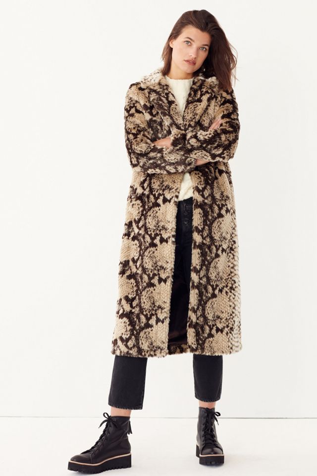 Ajana Snake-Printed Faux Fur Coat #3