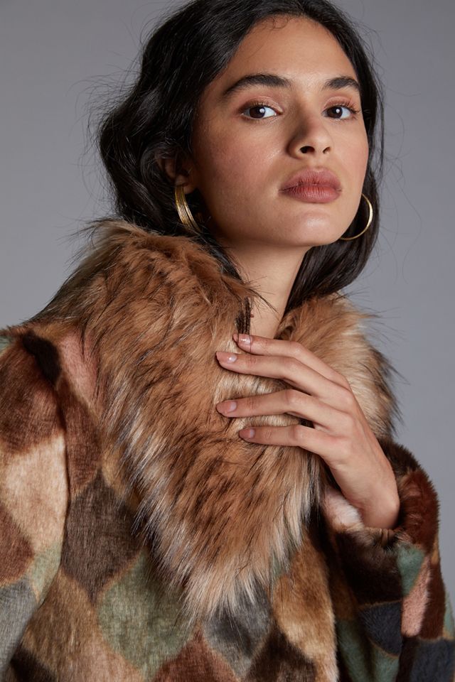 Diamond Faux Fur Coat #4