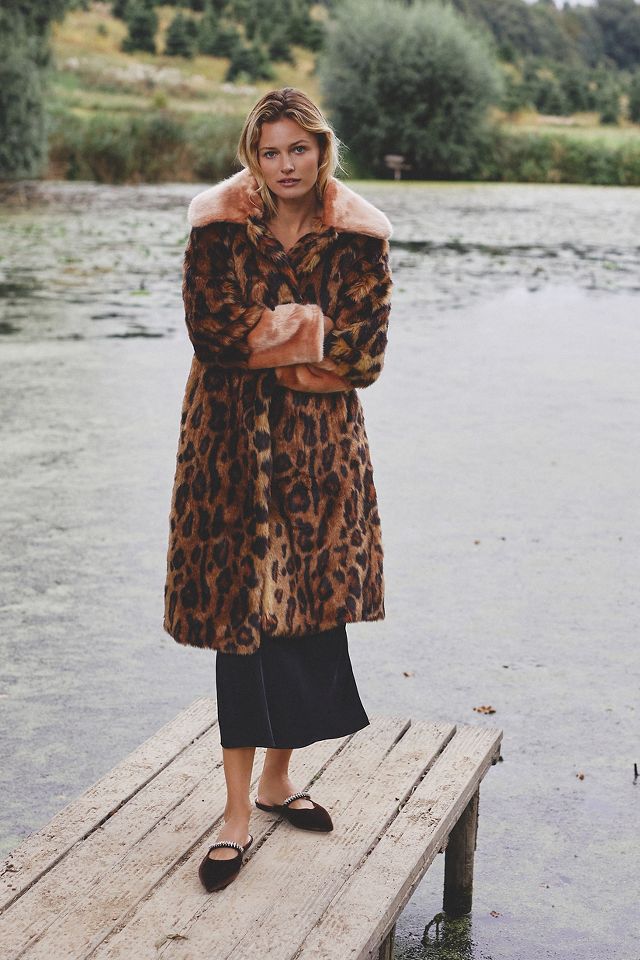 Anthropologie faux hot sale fur coat