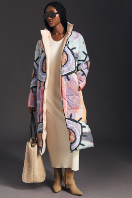 Unreal Fur X Linda Puna Awari Reversible Puffer Jacket In Orange