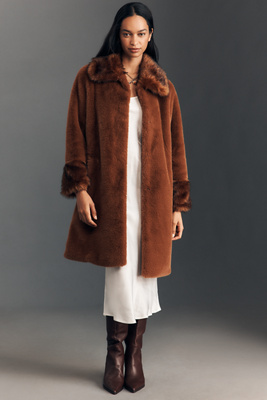 Unreal Fur Timeless Faux-fur Coat Jacket In Brown